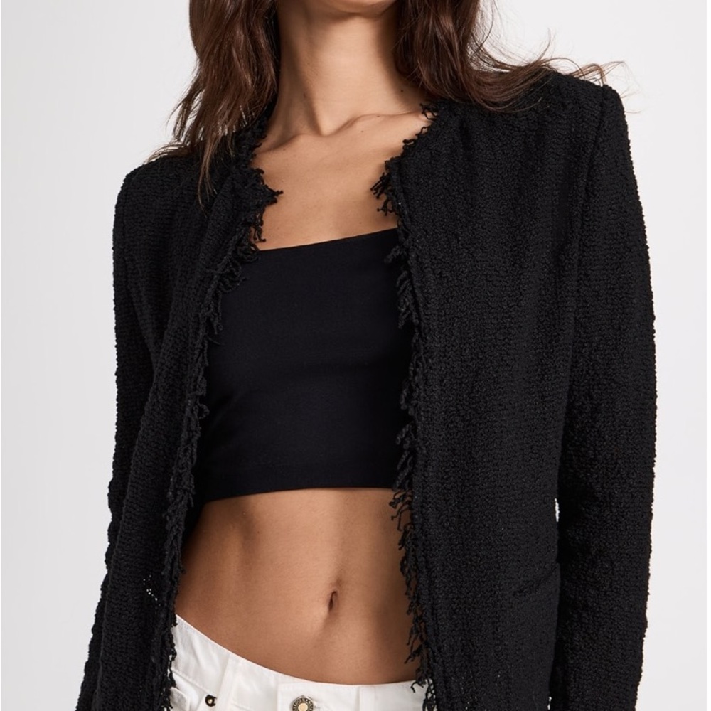 IRO Black Collarless Knit Blazer